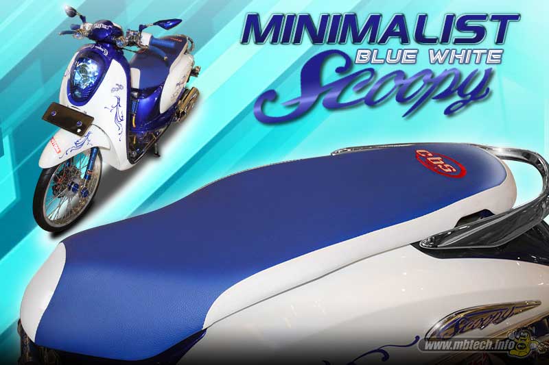Honda Scoopy Blue White Jok Custom Minimalis1
